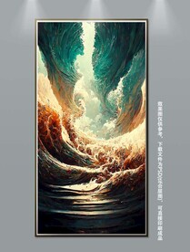 梦幻立体抽象海浪玄关装饰画