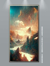 梦幻立体抽象海浪玄关装饰画