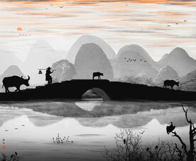 意境水墨山水画