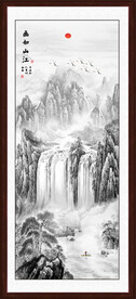 竖幅山水画