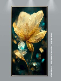 现代轻奢立体花朵玄关装饰画