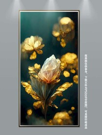 现代轻奢立体花朵玄关装饰画