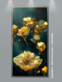 现代轻奢立体花朵玄关装饰画