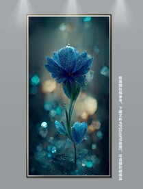 现代立体花朵水晶花玄关装饰画