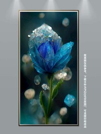 现代立体花朵水晶花玄关装饰画