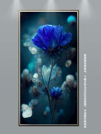 现代立体花朵水晶花玄关装饰画