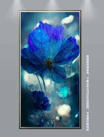 现代立体花朵水晶花玄关装饰画