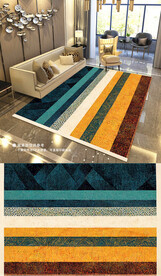 现代简约抽象复古艺术地毯地垫