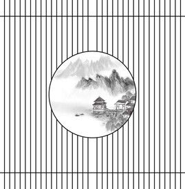 高清分层透明底推拉门打印图