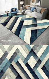 简约现代几何深色创意地毯地垫