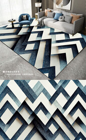 简约现代几何深色创意地毯地垫