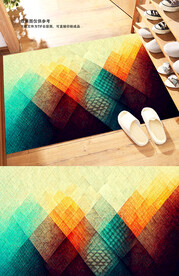 现代轻奢宅寂风简约几何地毯地垫