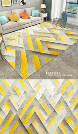 现代轻奢极简几何唯美地毯地垫