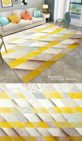 现代轻奢极简几何唯美地毯地垫