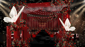 红色婚礼仪式区