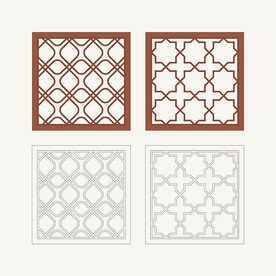 正方形窗花格 花窗 中式图案