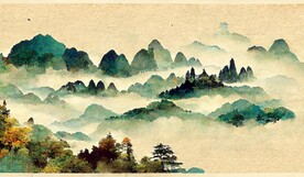 新中式山水艺术风景装饰画