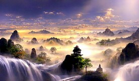 中国风现代创意山水装饰画