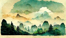 中国风现代创意山水装饰画