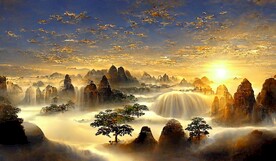 中国风现代创意山水装饰画