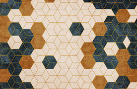几何六边形色块地毯