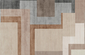 几何色块暖色地毯