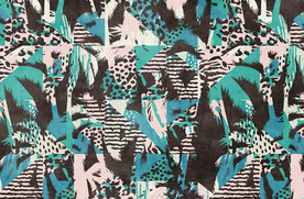 热带图案抽象地毯