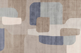 暖灰色块抽象地毯