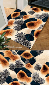 复古美式轻奢抽象花纹地垫地毯