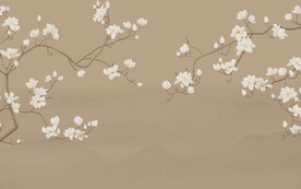 新中式工笔花鸟画背景墙