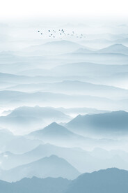 竖幅水墨画