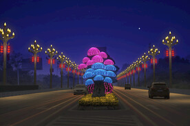 春节街道亮化 PSD分层效果 