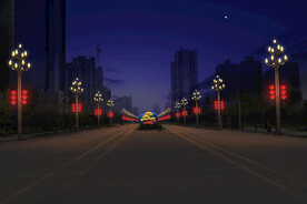 春节街道亮化PSD分层效果 