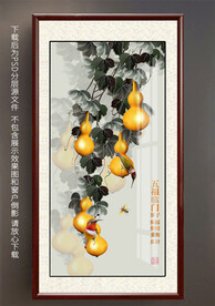 手绘葫芦玄关装饰画