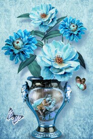 花瓶花卉复古装饰画