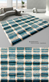 现代简约抽象复古艺术地毯地垫