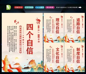 四个自信展板