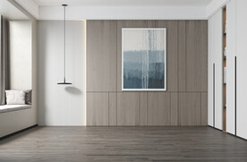 现代卧室背景墙 空场景