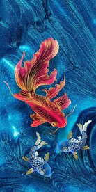 锦鲤玄关壁画