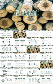 绿色大气木材木材加工PPT