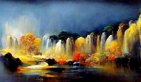 新中式富贵复古山水风景装饰画