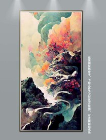 抽象中国风山水水墨意境装饰画