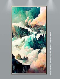 创意抽象中国风山水艺术装饰画