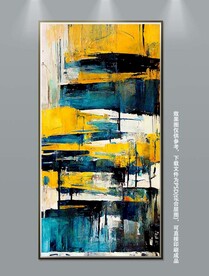 高级现代油画抽象肌理玄关装饰画