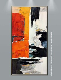 高级现代油画抽象肌理玄关装饰画