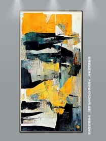 高级现代油画抽象肌理玄关装饰画