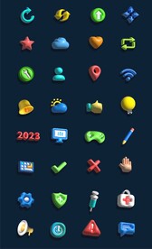 立体膨胀互联网矢量图标