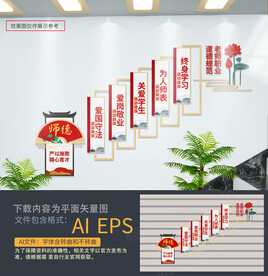 教师办公室楼梯文化墙