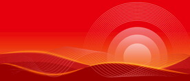 圆形暖色调曲线红色科技背景