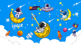 卡通星空太空人宇航员